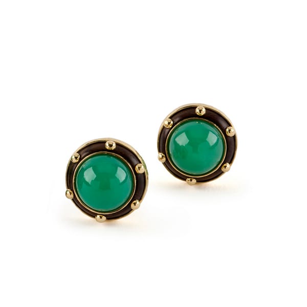 Katy Briscoe in 18K Semi-Polished Yellow Gold Post Earrings