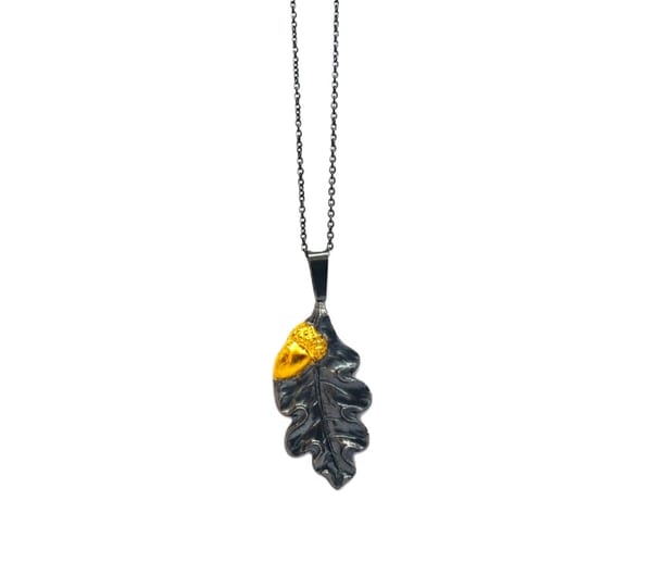 Jewel Lab Oxidized Sterling Silver Pendant Necklace