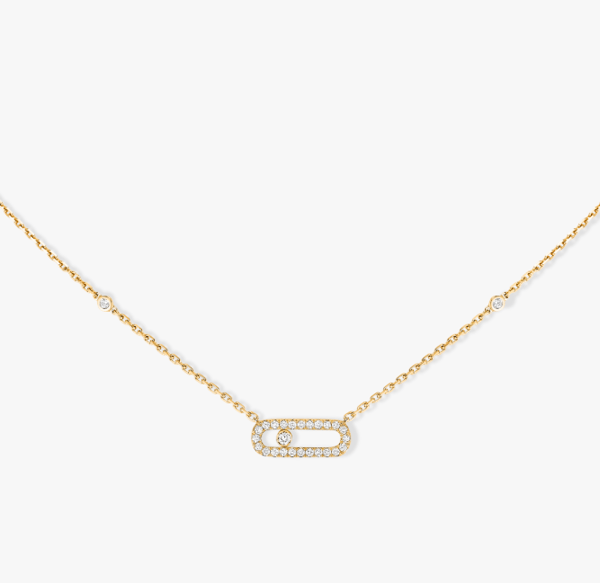 Messika Move Diamond 18K Polished Yellow Gold Pendant Necklace