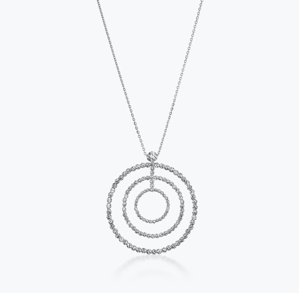 Platinum Born 950PTK Diamond Cut Silver Platinum Pendant Necklace