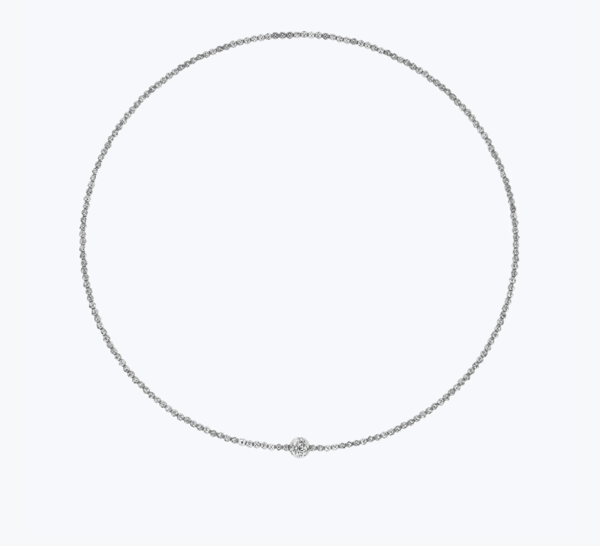 Platinum Born 850PTK Diamond Cut Silver Platinum Choker Necklace
