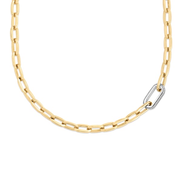Roberto Coin Diamond 18K Polished Yellow Gold Chain Necklace