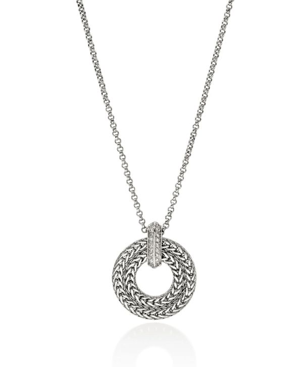 John Hardy Diamond Silver Sterling Silver Chain Necklace