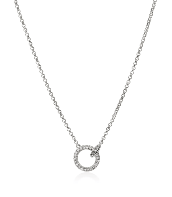 John Hardy Diamond Silver Sterling Silver Chain Necklace