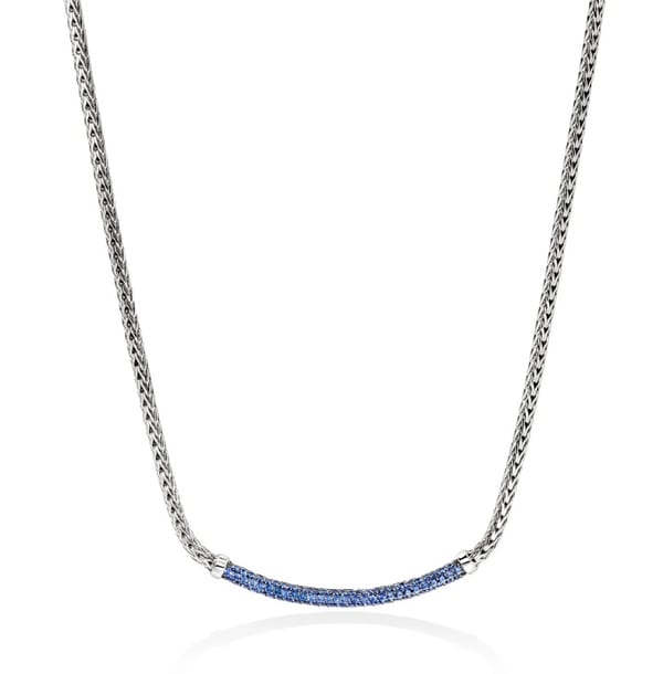 John Hardy Sapphire 14K Polished Silver Sterling Silver Chain Necklace