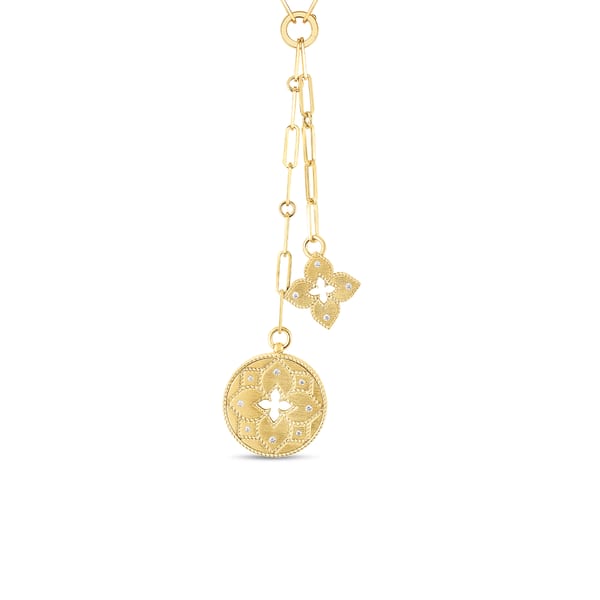 Roberto Coin Venetian Princess Diamond 18K Polished Yellow Gold Pendant Necklace