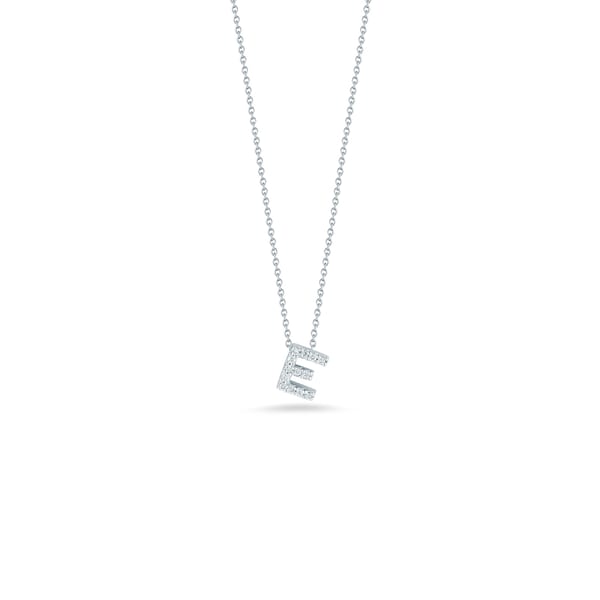 Roberto Coin Love Letter Diamond 18K Polished White Gold Chain Necklace