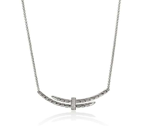 John Hardy Diamond Polished Silver Sterling Silver Chain Necklace