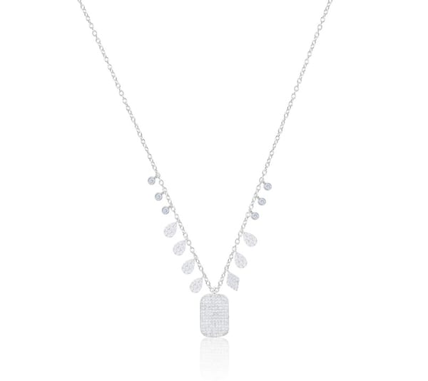 MEIRA T Diamond 14K Polished White Gold Pendant Necklace