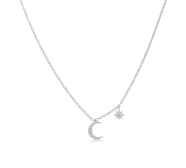 MEIRA T Diamond 14K Polished White Gold Pendant Necklace