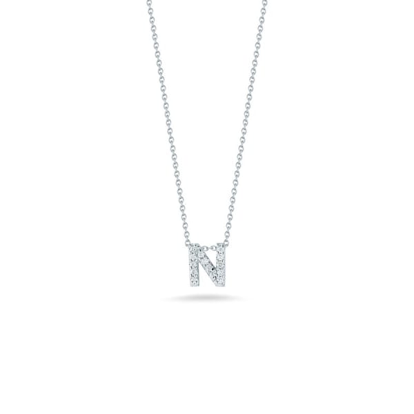 Roberto Coin - 18k White gold Diamond Letter N necklace