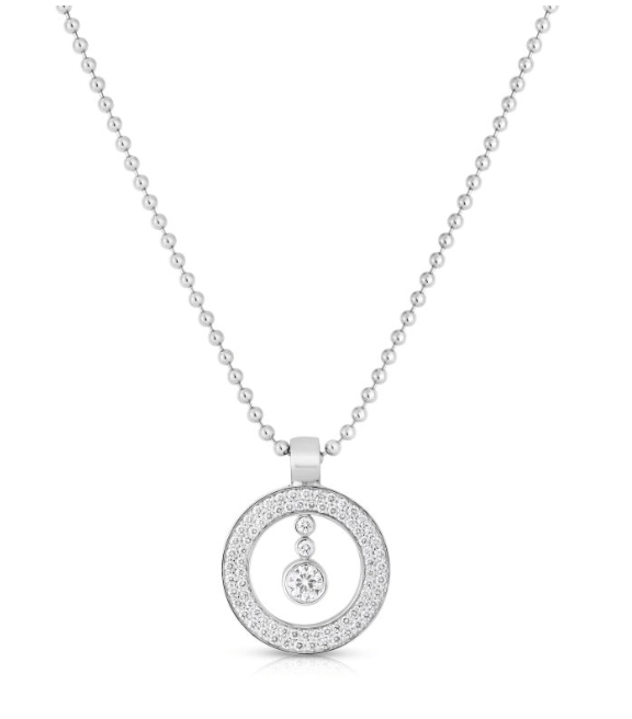 Cento Collection by Roberto Coin Diamond 18K Polished White Gold Pendant Necklace