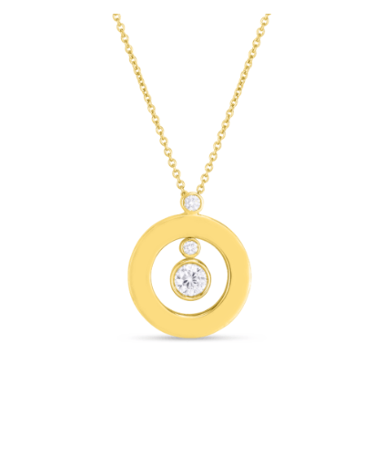 Cento Collection by Roberto Coin Diamond 18K Polished Yellow Gold Pendant Necklace