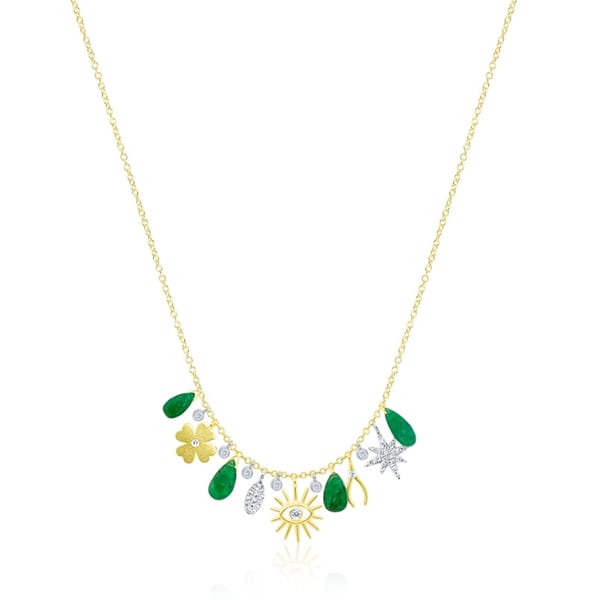 MEIRA T Emerald 14K Polished Yellow Gold Chain Necklace