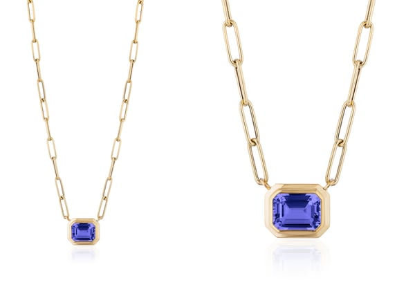 Goshwara Manhattan Tanzanite 18K Polished Yellow Gold Pendant Necklace