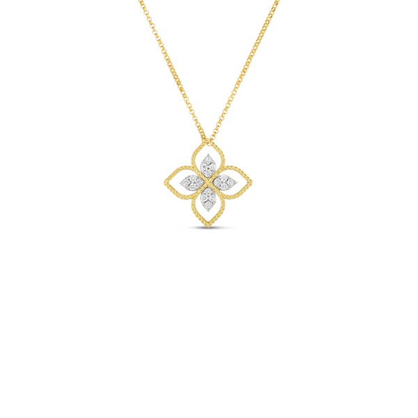 Roberto Coin Princess Flower Diamond Pendant Necklace