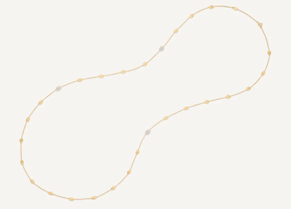 Marco Bicego Siviglia Diamond 18K Engraved Yellow Gold Chain Necklace