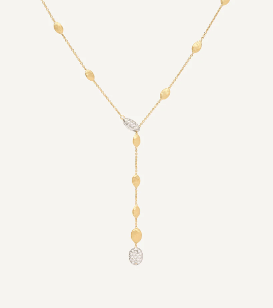 Marco Bicego Siviglia Diamond 18K Engraved Yellow Gold Chain Necklace