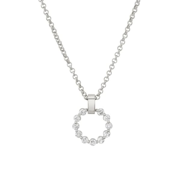 Michael M Diamond 18K Polished White Gold Pendant Necklace