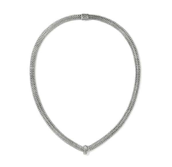 John Hardy Diamond Silver Sterling Silver Chain Necklace