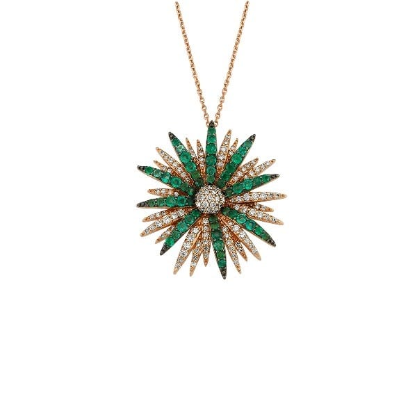 Bee Goddess Diamond 14K Polished Rose Gold Pendant Necklace