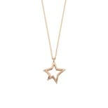 Bee Goddess Diamond 14K Polished Rose Gold Pendant Necklace