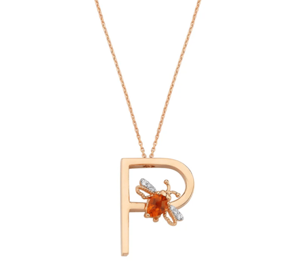 Bee Goddess Diamond 14K Polished White Gold Pendant Necklace
