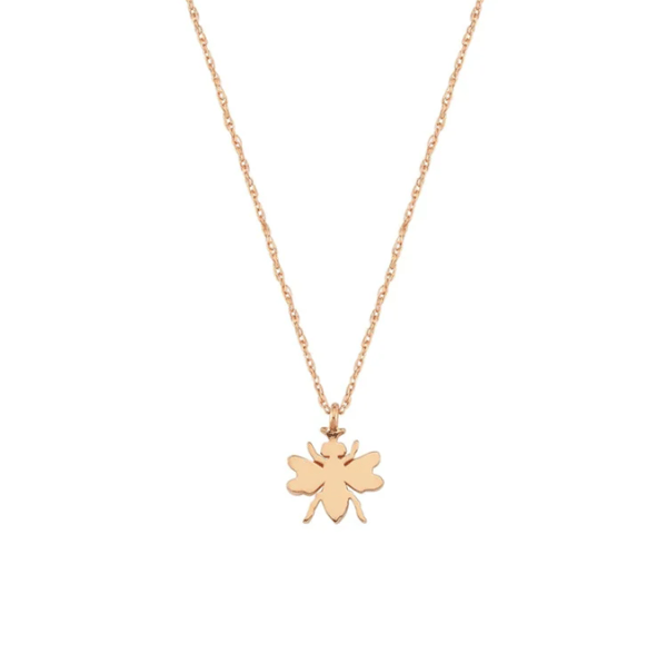 Bee Goddess Peridot 14K Polished Rose Gold Pendant Necklace