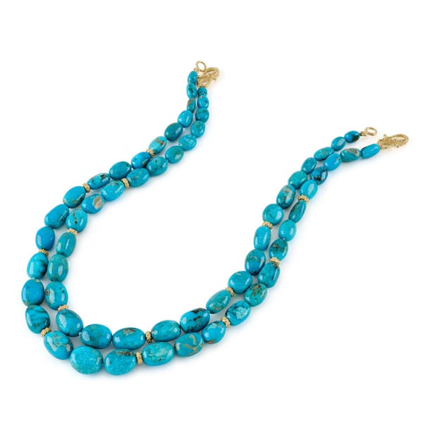 Katy Briscoe Turquoise 18K Polished Yellow Gold Rope Necklace