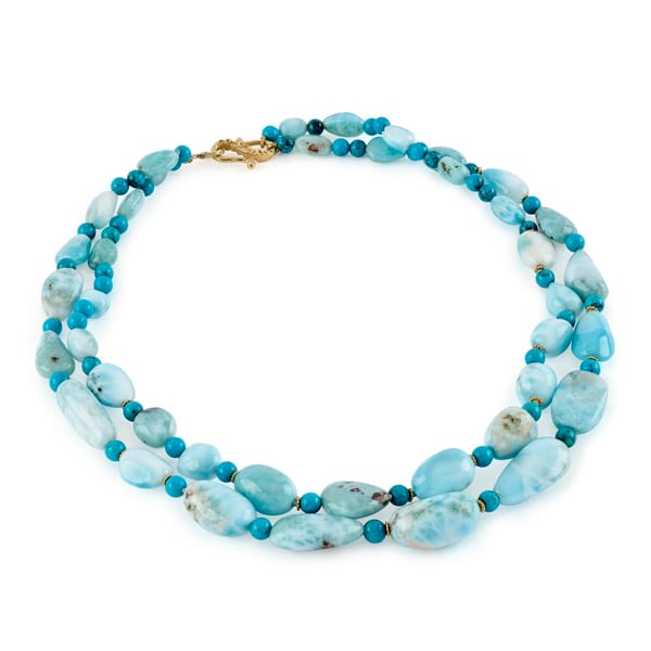 Katy Briscoe Turquoise 18K Polished Yellow Gold Collar Necklace