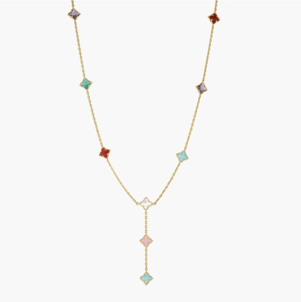 Roberto Coin Venetian Princess Assorted Gemstones 18K Polished Yellow Gold Chain Necklace