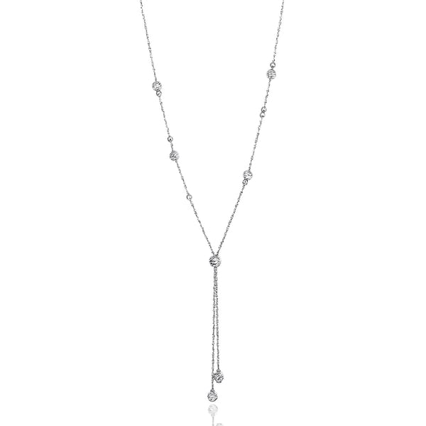 Platinum Born 850PTK Diamond Cut Platinum Lariat Necklace