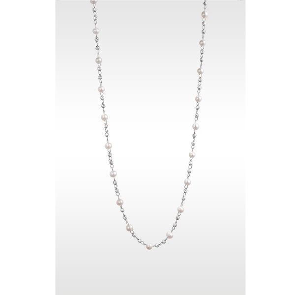 Platinum Born Pearl Chain Necklace