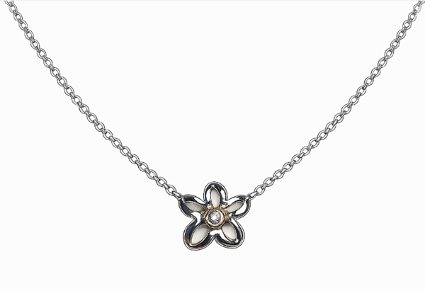 Suna Bros Diamond 900PTK Polished Silver Platinum Chain Necklace
