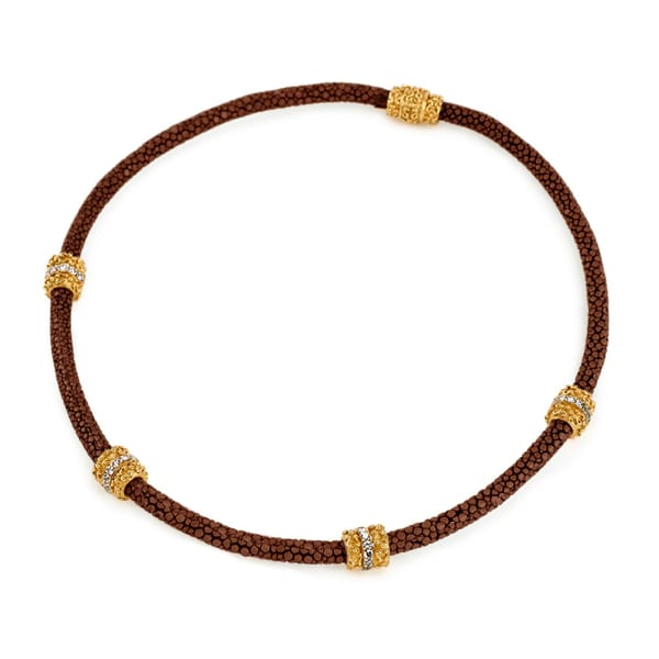 Katy Briscoe Diamond 18K Yellow Stingray Rope Necklace