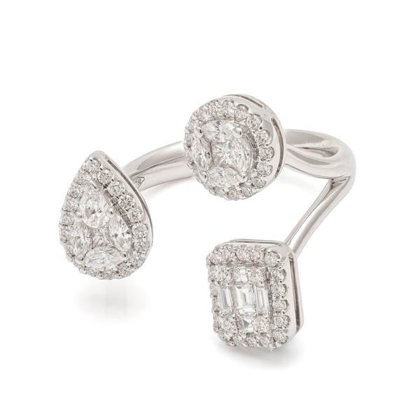 ZYDO ITALY Diamond 18K White Gold Pendant Ring