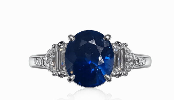 Piranesi Sapphire Polished White Platinum Band Ring