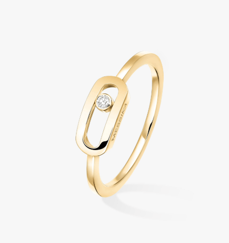 Messika Move Diamond 18K Polished Yellow Gold Band Ring