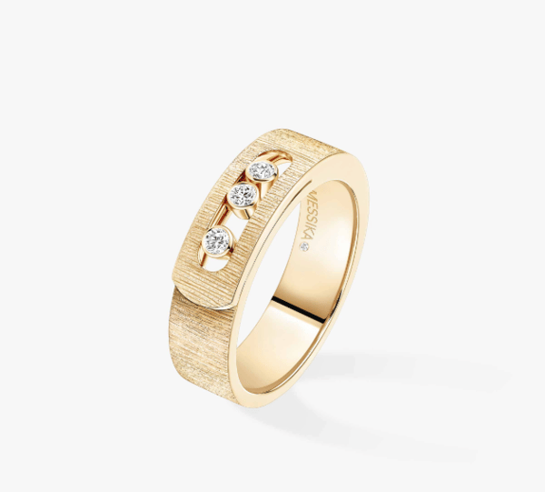 Messika Move Diamond 18K Matte Yellow Gold Band Ring