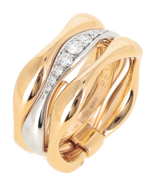 Pesavento Diamond 18K Polished Two-Tone Vermeil Band Ring