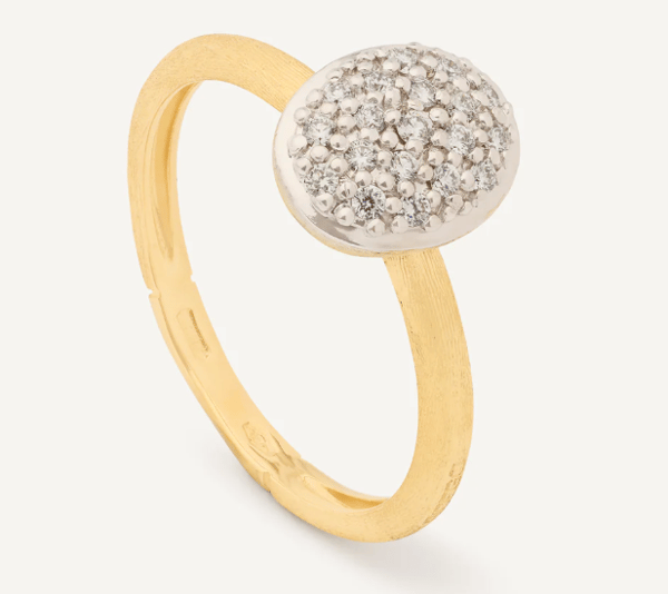 Marco Bicego Siviglia Diamond 18K Engraved Yellow Gold Stacking Ring