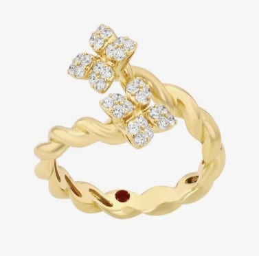 Roberto Coin Love In Verona Diamond 18K Polished Yellow Gold Chain Ring