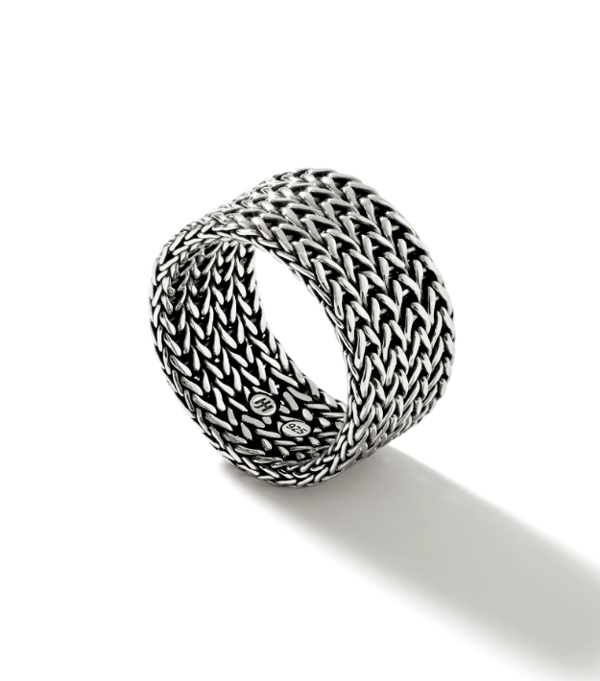 John Hardy White Sterling Silver Band Ring
