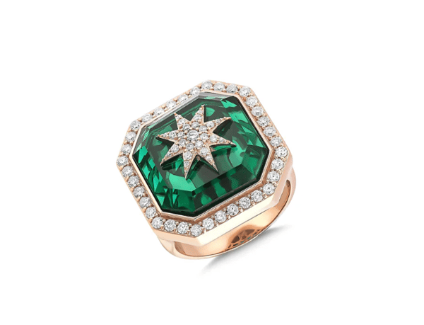 Bee Goddess Diamond 14K Polished Rose Gold Cocktail Ring