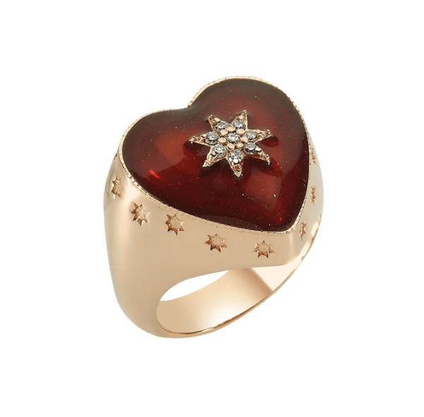 Bee Goddess Diamond 14K Polished Rose Gold Cocktail Ring
