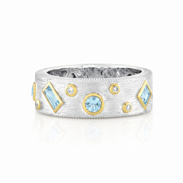 Sloane Street Topaz Silver Sterling Silver Band Ring
