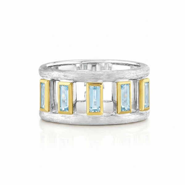 Sloane Street Topaz Silver Sterling Silver Band Ring
