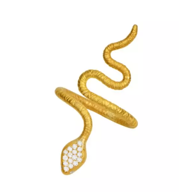 Lika Behar Collection Diamond 22K Matte Yellow Gold Band Ring