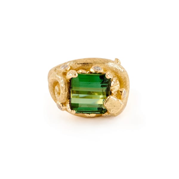 Katy Briscoe Tourmaline 18K Polished Yellow Gold Cocktail Ring