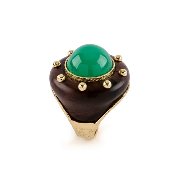 Katy Briscoe 18K Semi-Polished Yellow Gold Cocktail Ring